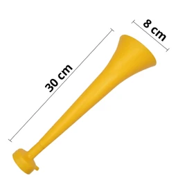 FUN FAN LINE - Pack of 3 Resistant Plastic Vuvuzelas | Cheering Trumpets for Football, Sporting Events, and Parties | Extreme Noise Horn 120 DB | Party Favors for Fans (Yellow)