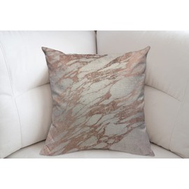 Mugod Fantasy Marble Cushion Cover Throw Pillow Covers Rose Gold Rock Stone Surface Natural Marble Slab Pillow Case for Men Women Decorative Home Sofa Chair Couch 45x45cm/18x18 Inch