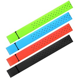 Oudain 4 Pcs Replacement Heart Rate Monitor Band, Soft Heart Rate Strap Armband Strap, Theory Fitness Adjustable Strap(Black, Orange, Green, Blue,0.8 x 15.8 Inch)