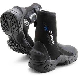 Cressi Unisex Korsor Diving booties in 6mm Neoprene with Rigid Sole, Black, S-5.5 6.5 UK