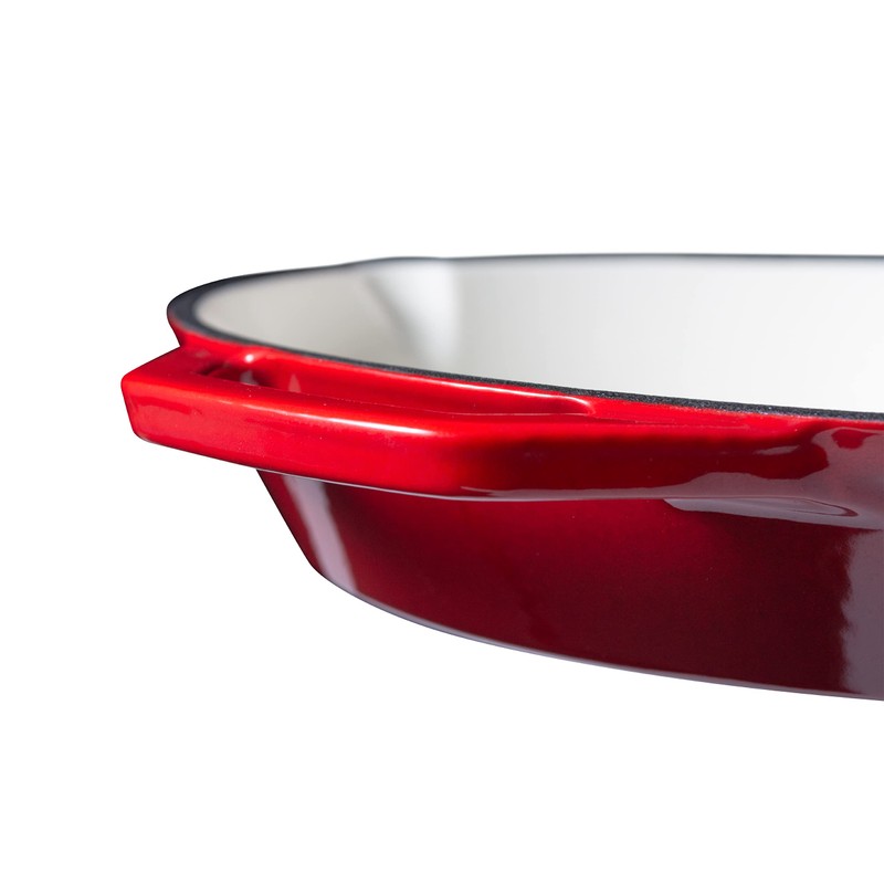 Eternal Living Enameled Cast Iron 10" Skillet Fry Pan Red
