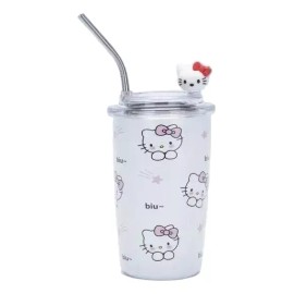 KH Termo Vaso Sanrio Con Popote Acero Inoxidable Kitty Melod Ku
