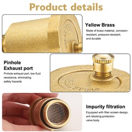 Pack of 2 Bleed Valves, 1 Inch Male Brass Automatic Bleed Valve, 1 Inch Male Thread Automatic Quick Bleed, Bleed Valve, Bleed Outlet Valve for Storage Tank