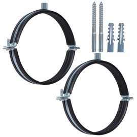 JDHGSHL 2 PCS Split Ring Pipe Hanger, Heavy Duty Adjustable Pipe Bracket Clamp with Screw & Expansion Tube, Wall Ceiling Mount Galvanized Iron Pipe Strap Supports for Pipe OD 4.9-5.1 Inch(125-130mm)