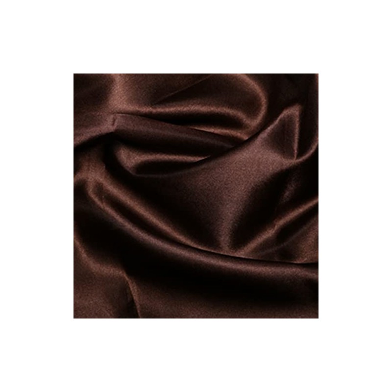 Silky Bridal Satin Fabric Material - Brown, 1Mtr 100cm x