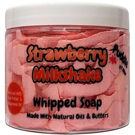 Whipped Soap Body Wash - 150g - Natural Oils and Butters - Various Scents - Vegan Friendly - Puddle of Wax - Made in the UK (Strawberry Milkshake)