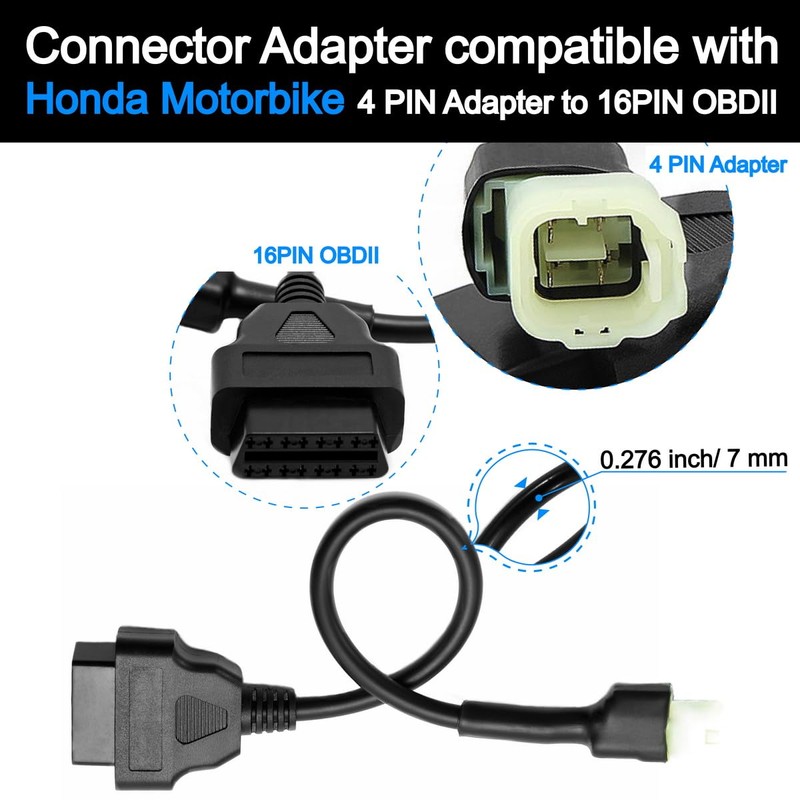 Goliton OBD2 OBDII 4 Pin Plug Diagnosotic Cable Adaptor Compatible