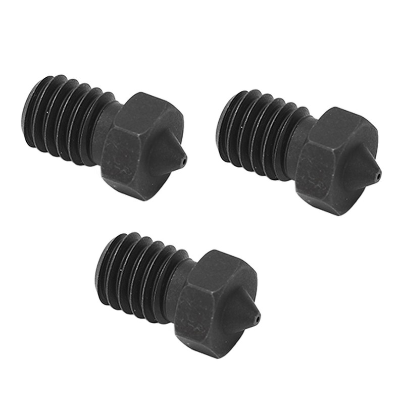 3 Pcs 3D Printer Nozzle 0.4mm M6x12.5mm High Temperature Resistance