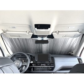 YelloPro Custom Fit Reflective Front Windshield Sunshade for 2022 2023 2024 2025 Nissan Pathfinder SUV, Sun Protection UV Reflector Accessories Privacy [Made in USA]