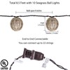 Decorative Outdoor Patio String Lights, Seagrass Rattan Wire Ball Style