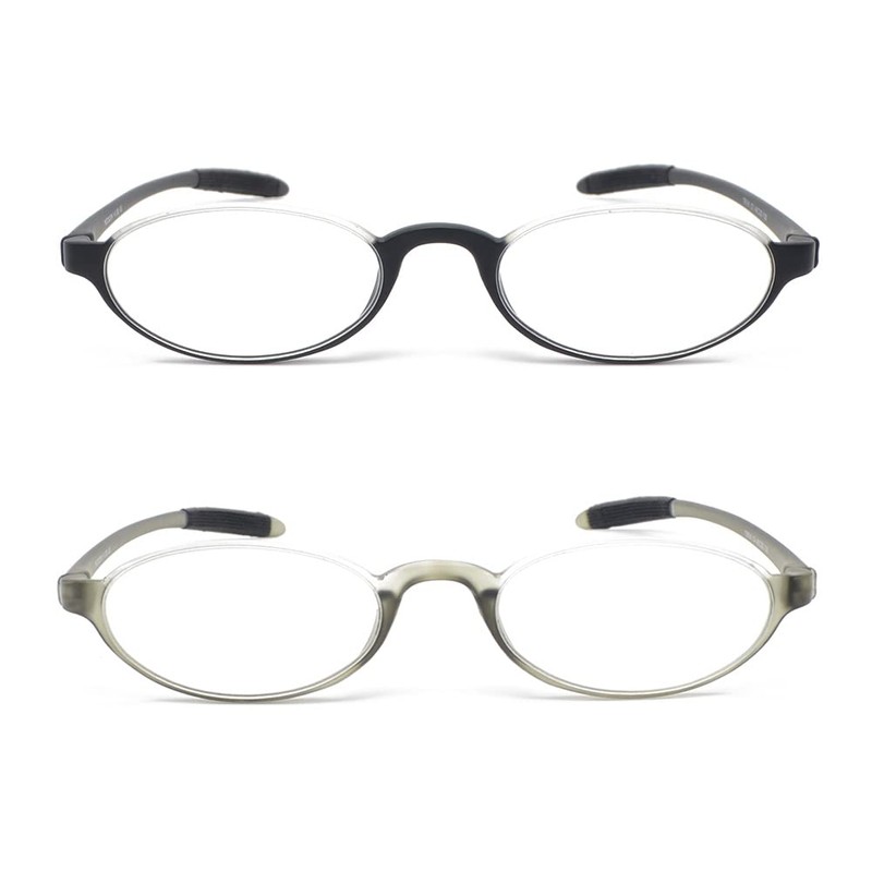 Mcoorn Retro Design Flexible Reading Glasses Lightweight (Elastic Plastic) Reader,Half