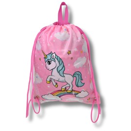 damaloo Unicorn Nursery Bag 25 x 30 cm for Girls - Unicorn Children's Gym Bag - Small Unicorn Bag as Sports Bag - Nursery Backpack for Girls - Nursery Change Clothing Bag, pink