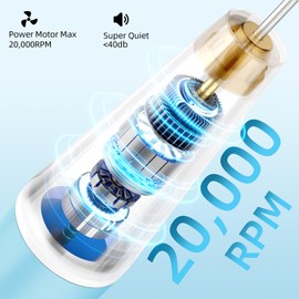 Nail Cutter for Gel Nails, Electric Nail File, 20000 rpm Cutter Nails Manicure and Pedicure Set Electric, Professional Nail Drill for Semi Permanent, Acrylic Nails, Nail Shapes (Blue)