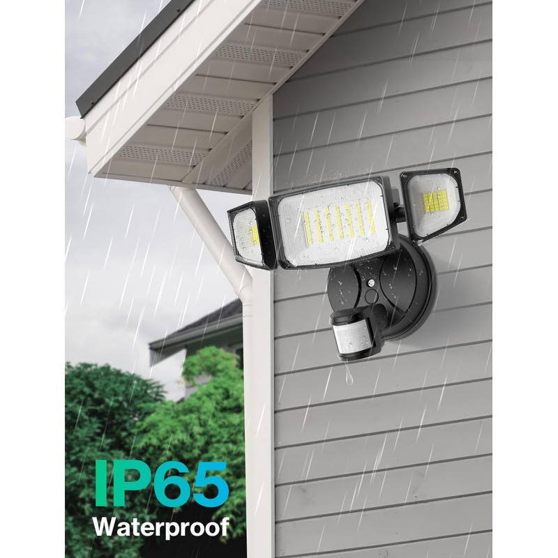 iMaihom 50W Motion Sensor Outdoor Lights, 5000LM Hardwired Motion Sensor