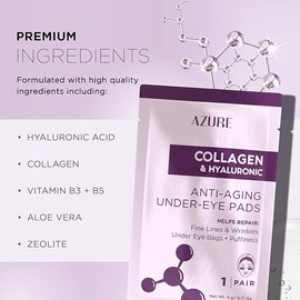 AZURE Collagen & Hyaluronic Acid Anti Aging Under Eye Pads-5 Pairs