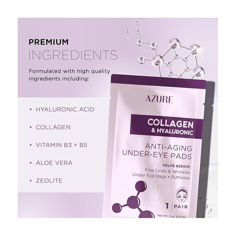 AZURE Collagen & Hyaluronic Acid Anti Aging Under Eye Pads-5