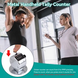 Clicker Counter, Tally Counter Clicker Digital Counting Tool Metal Hand Tally 4 Digit Number for Counting Golf Stroke Crochet Stitch Fishing