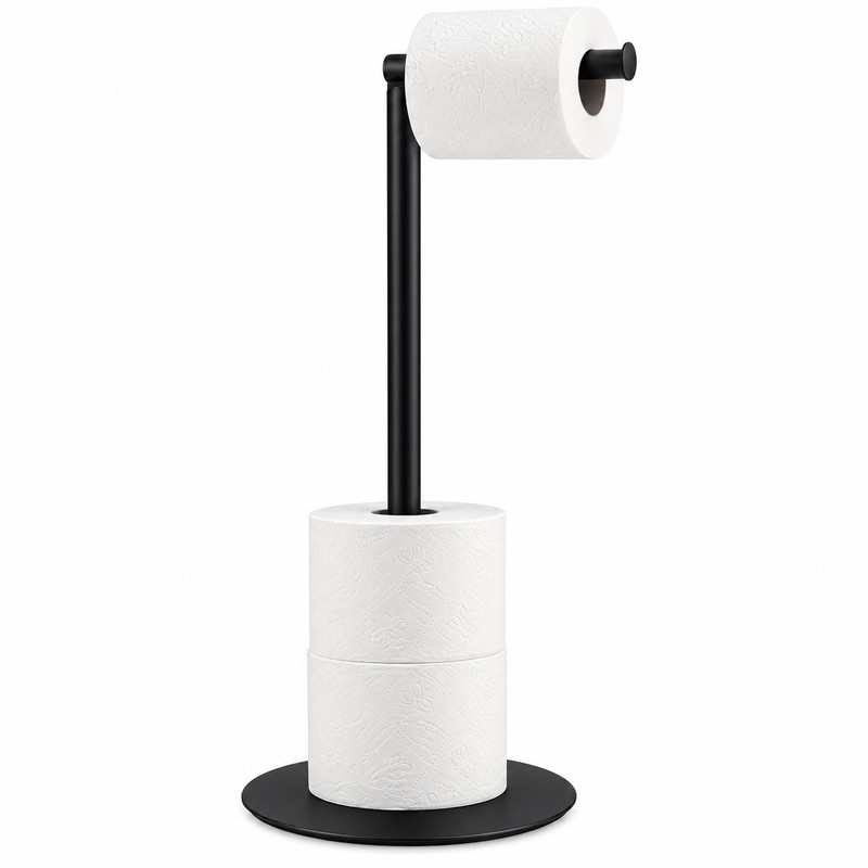 Freestanding Stainless Steel Toilet Paper Holder Bathroom Stand – Modern