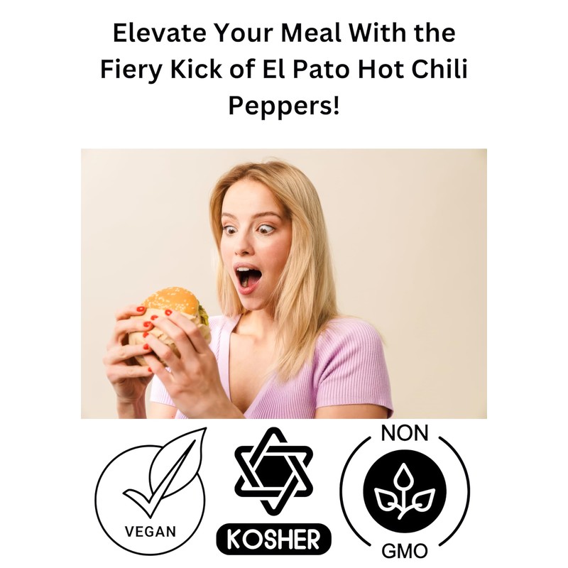 El Pato Hot Chili Peppers 22oz Pickled Yellow Chili Peppers