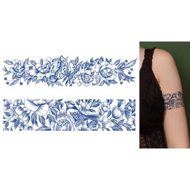 2 Sheets Temporary Bracelet Tattoo Bird Tattoo Butterfly Tattoo Semi-Permanent Tattoos Long-Lasting Tattoos GZBH25 26