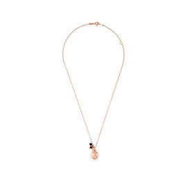 TOUS Collar de Plata Vermeil Rosa para Mujer con Motivo de Oso con Ónix, Rubí Tratado y Perla Cultivada, 45 cm de Largo, Plata de Ley 925 con Chapado de Oro, Elegante y Versátil, Colección Camille