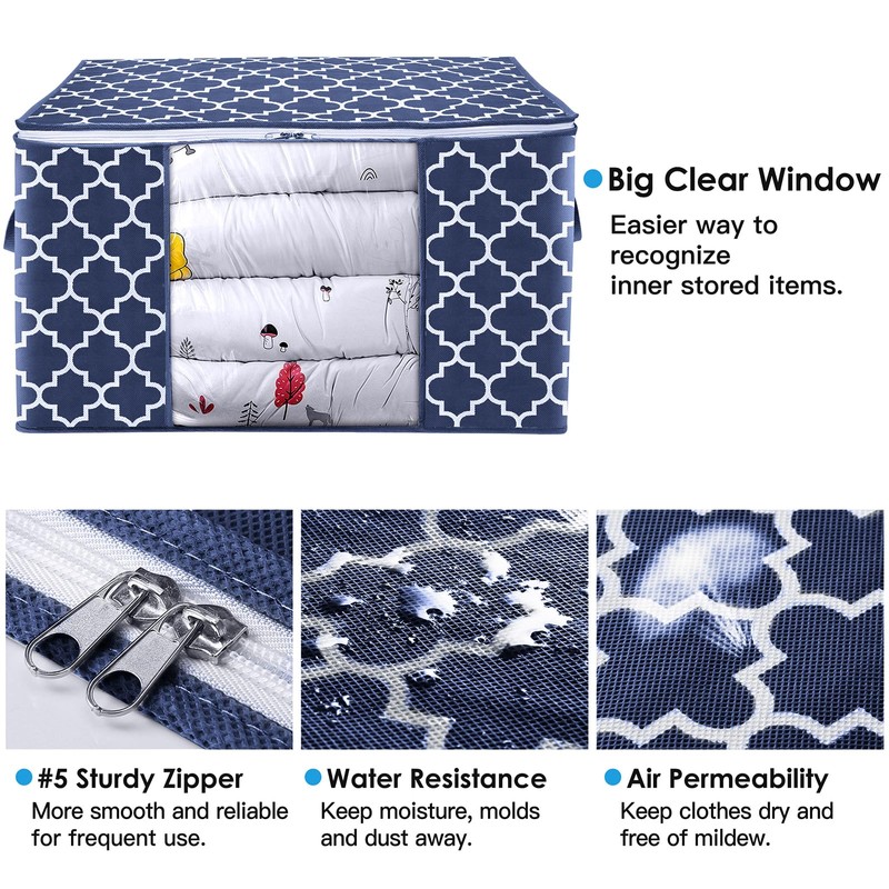WISELIFE Storage Bags, Large Blanket Clothes Organization and Storage Containers