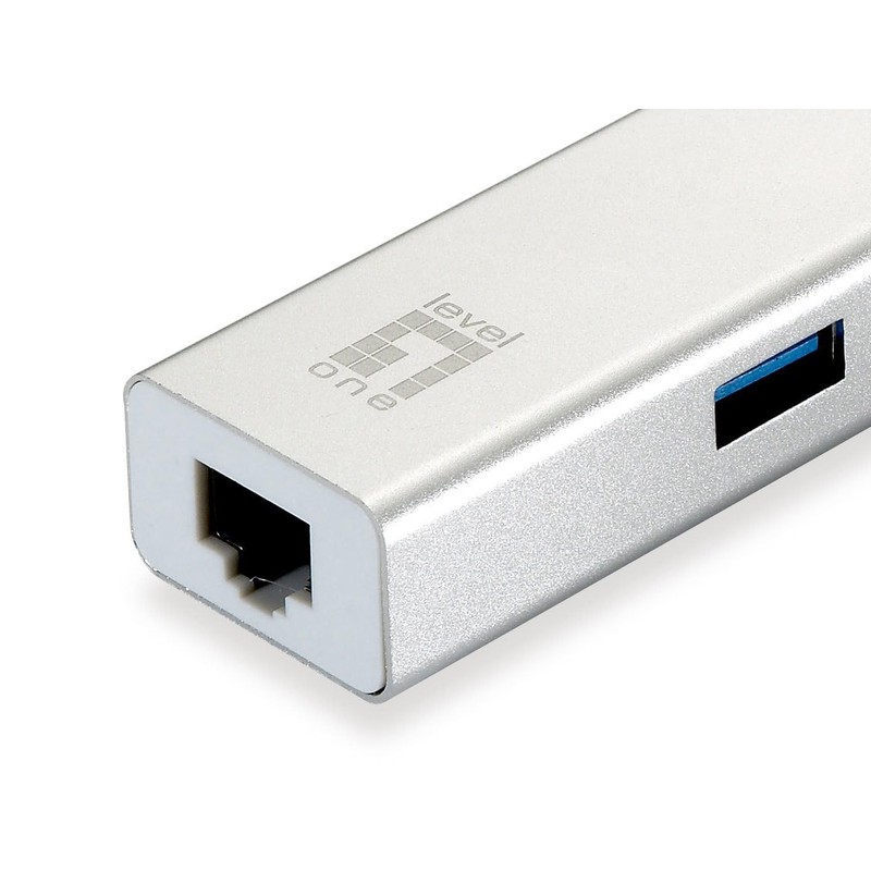 LevelOne USB-0503 Gigabit USB Network Adapter with USB Hub