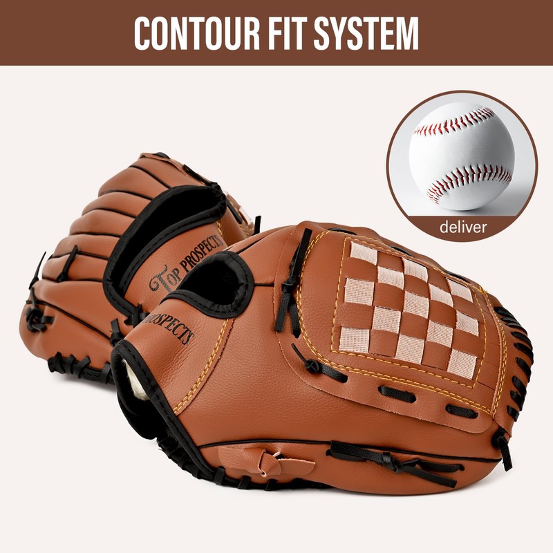 Top Prospects Premium Leather Baseball Glove with one Free Baseball