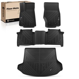 YHTAUTO Floor Mats & Cargo Mat Compatible with Jeep Grand Cherokee WL 2022-2025 5 Seats Non L or WK, TPE All Weather Car Mats Waterproof Anti-Slip Odorless Floor Liner Trunk Mat