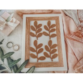 HukDok Handmade Crocheted Leaves Artificial for Decoration Embellishment Scrapbook Craft Card Supplies DIY Flowers Cotton Yarn Applique Flower Leaves Scrapbooking Wedding. (Brown)