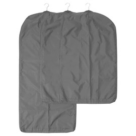 NIKTI SKUBB Clothes cover, set of 3 - Breathable Garment Bags with Zipper Closure - Sustainable Fabric – Ideal for Suits, Dresses & Seasonal Storage (Grey)