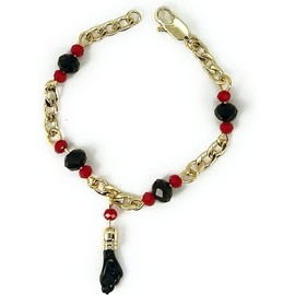 RC & J GENERAL BLACK HAND LUCKY CHARM EVIL EYE BRACELETE 5" - AZABACHE MAL DE OJOS BRAZALETE DE 5"