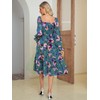 Amegoya Women's Floral Long Sleeve Midi Dress Boho Wedding Guest