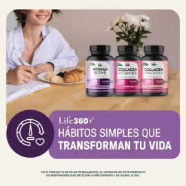 Multivitamínico Para Mujer 360 Cápsulas Sin Sabor Suplemento Alimenticio | LIFE360+