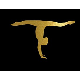 ND118G Gymnast Doing Split Handstand Decal Sticker | 5.5-Inches By 3.2-Inches | Premium Quality Gold Vinyl