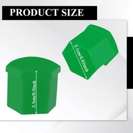 Tecledsn 20PCS Wheel Nut Covers Bolt Caps, Wheel Lug Nut Covers, 19mm Hexagonal Tire Nut Covers with Removal Tool, Hub Screw Protection Cap Car Accessories for Vehicles (Green, 19MM)