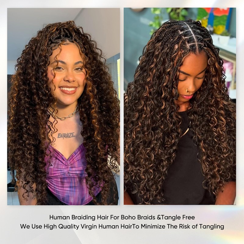 Human Braiding Hair 16 Inch 100g 4/30 Ombre Highlight Deep