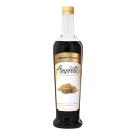 Amoretti - Brown Sugar Gourmet Syrup, 94 Servings Per Bottle (750 ml), for Flavoring Coffees, Cocktails, and other Beverages, Gluten Free, GMO/GEO Free, Preservative Free