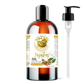 Bella Terra Oils - Organic Jojoba Oil 16oz - Unveiling Organic Jojoba's Beauty Secrets, Saturated with Vitamin B5 & Folic Acid, The Gold Standard of Body Oil Moisturizers