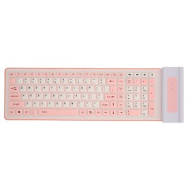 Silicone Keyboard 107 Keys Waterproof Dustproof Folding Two Colors 2.4G Wireless USB Soft Silicone Silent Keyboard