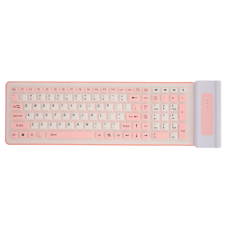 Silicone Keyboard 107 Keys Waterproof Dustproof Folding Two Colors 2.4G