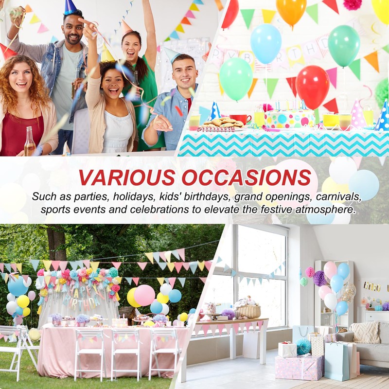 PATIKIL Pennant Banner Flags 100ft, 60 Pcs String Hanging Triangle