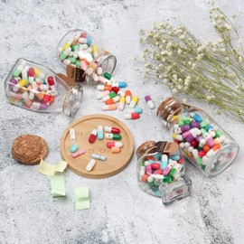 KBFUSHI Capsule Letters Message in a Glass Bottle for Valentine's Day, Birthday,Thanksgiving, Christmas,Long Distance Relationship Gift for Boyfriend,Girlfriend. (Heart with wings 60PCS)