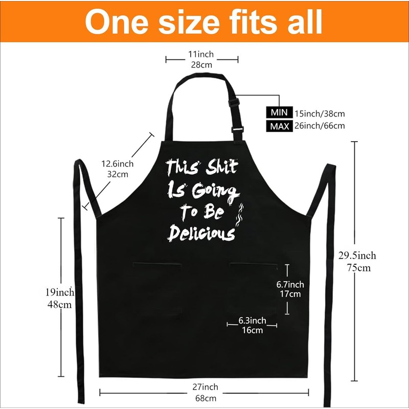 Moslyn Funny Cooking Apron for Men Grilling BBQ Chef Cooking