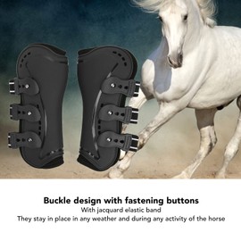 Horse Front Leg Boots, Breathable Protective Horse Jumping Tendon Boots Adjustable Open Front Fetlock Boot Horse Leg Protector (M)