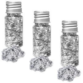 3 Bottles Leaf Leaf, Silver Leaf Imitation Leaf for Arts Project Craft Decoration, Gilding Craft, DIY Creation (Silver)