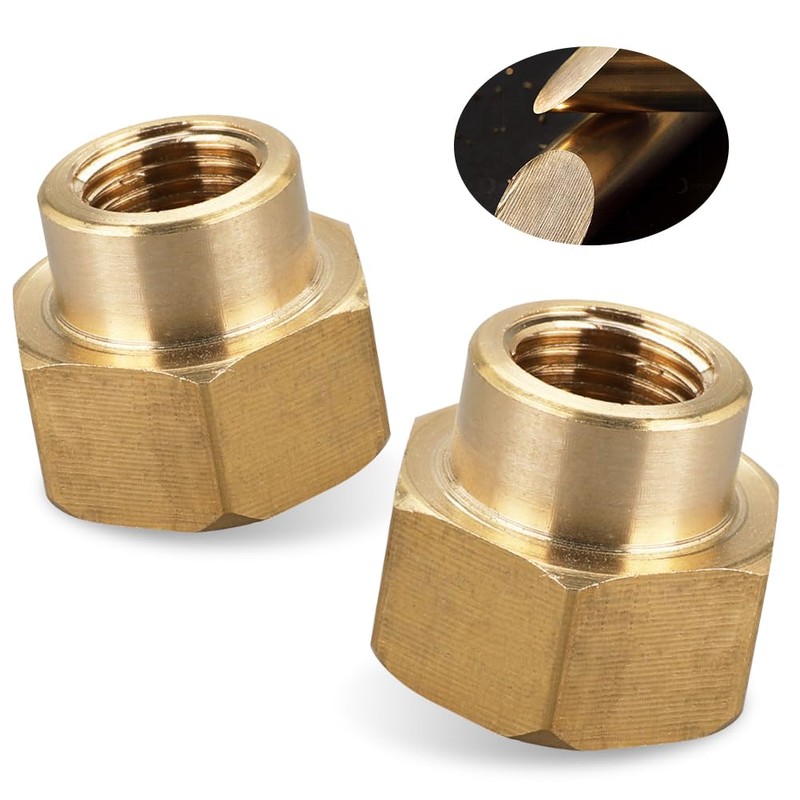 Beatific 2-Piece Brass Reducing Sleeve Adapter, 1/2" x 3/8", NPT,