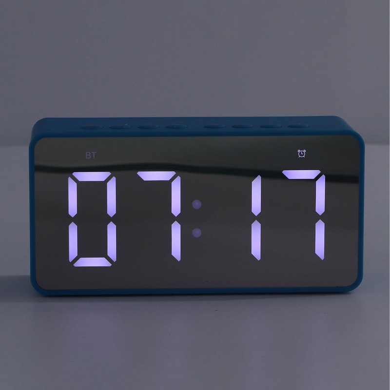 Alarm Clock Blue HD Mirror 2 in 1 Smart LED