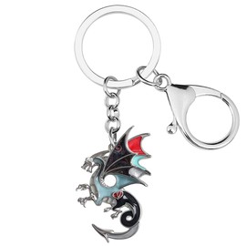 WEVENI Alloy Dragon Keyring for Women Girls Teenagers Car Bag Purse Charms, gray
