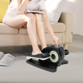 WUSILILU Under Desk Elliptical Machine for Home, 60W Compact Mini Electric Sitting Leg Foot Pedal Exerciser Equipment with Remote Control, 3 Mode 5 Speeds LCD Portable Trainer for Home Office